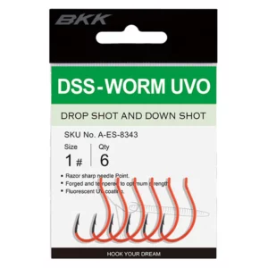 BKK DSS-WORM UVO Orange Dropshot/Rig Hook koukku