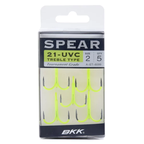 BKK SPEAR-21 UVC Treble Hook Chartreuse koukku