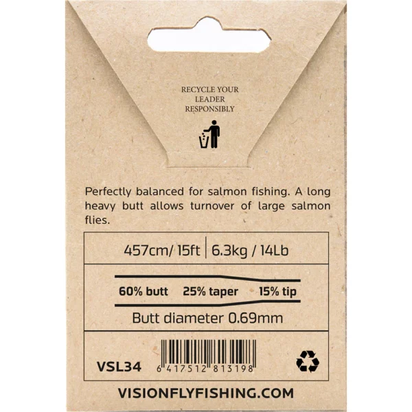 Vision Salmon Leader 15' kartioperuke