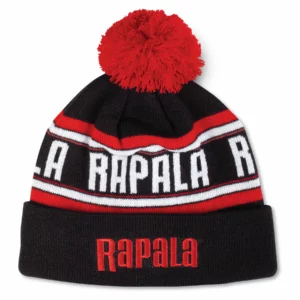 Rapala Pom Beanie Black Red White pipo